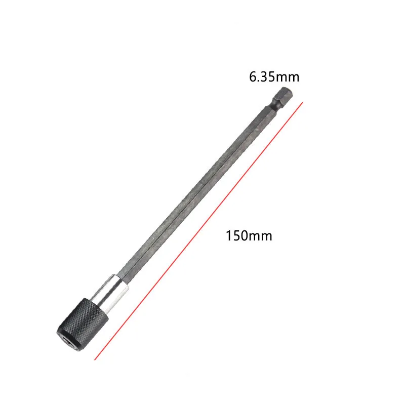Przedłużenie wiertła elektrycznego 6.35mm magnetyczny wewnętrzny sześciokąt 1/4 rękaw samoblokujący korbowód 60-150MM