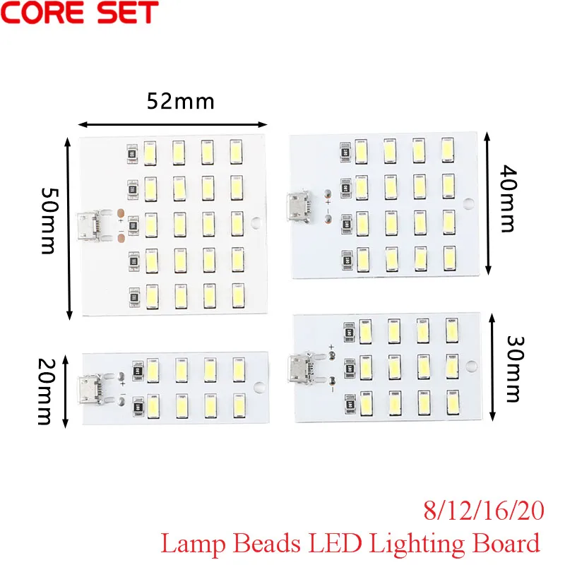 1PCS high quality 5730 smd 5V 430mA~470mA White Mirco Usb 5730 LED lighting panel USB mobile light Emergency light night light