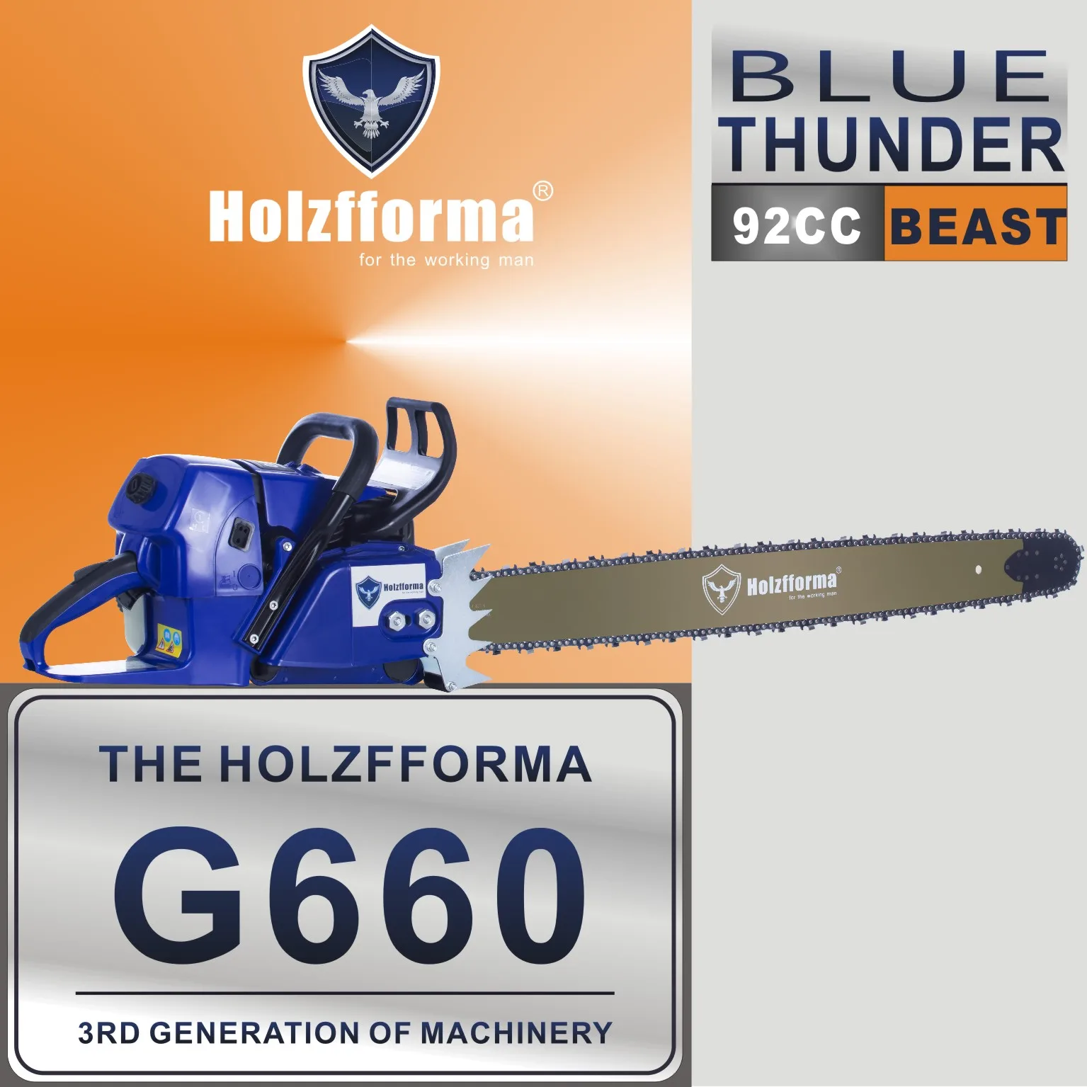 Farmertec Holzfforma G660 MS660 066 Gasoline Chain saw 92CC Without guide bar and saw chain