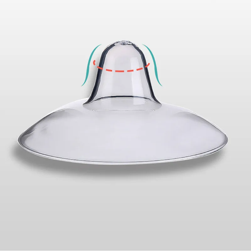 หัวนม Shields ป้องกันซิลิโคนนมแม่ให้นมบุตรรอบการออกแบบ Extractor Baby Nipple Shield