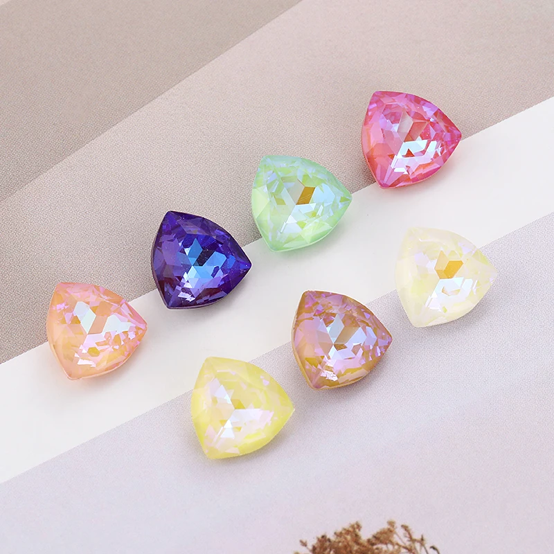 XIAOPU 12mm Trilliant Mocha Fluorescent K9 Glass Loose Rhinestones Pointback Strass Crystal Glue on Clothes Crafts DIY Jewelry