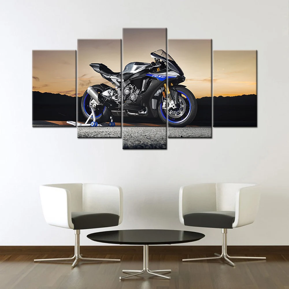 YZF R1M Super Motorcycle 5 Piece Canvas Paintings Modern Poster Wall Art Picture For Home Decor Ready to hang