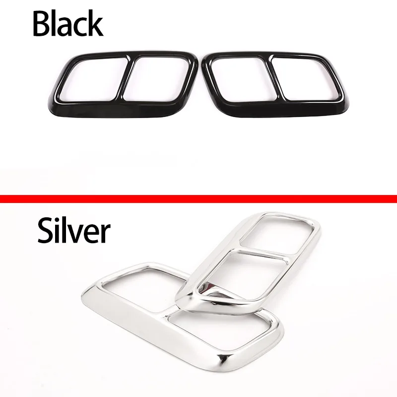 لاند روفر رينج روفر سبورت 2018-20 الفولاذ المقاوم للصدأ أسود/فضي سيارة العادم الأنابيب الذيل الحلق غطاء اكسسوارات الديكور #2