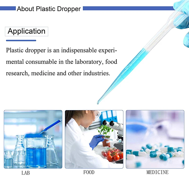 Imagem -04 - Prato de Cultura de Vidro com Tampa Dia 100 mm Conjuntos Caixa e 3ml Pipetas de Plástico com Escala um Pacote de 100 Peças