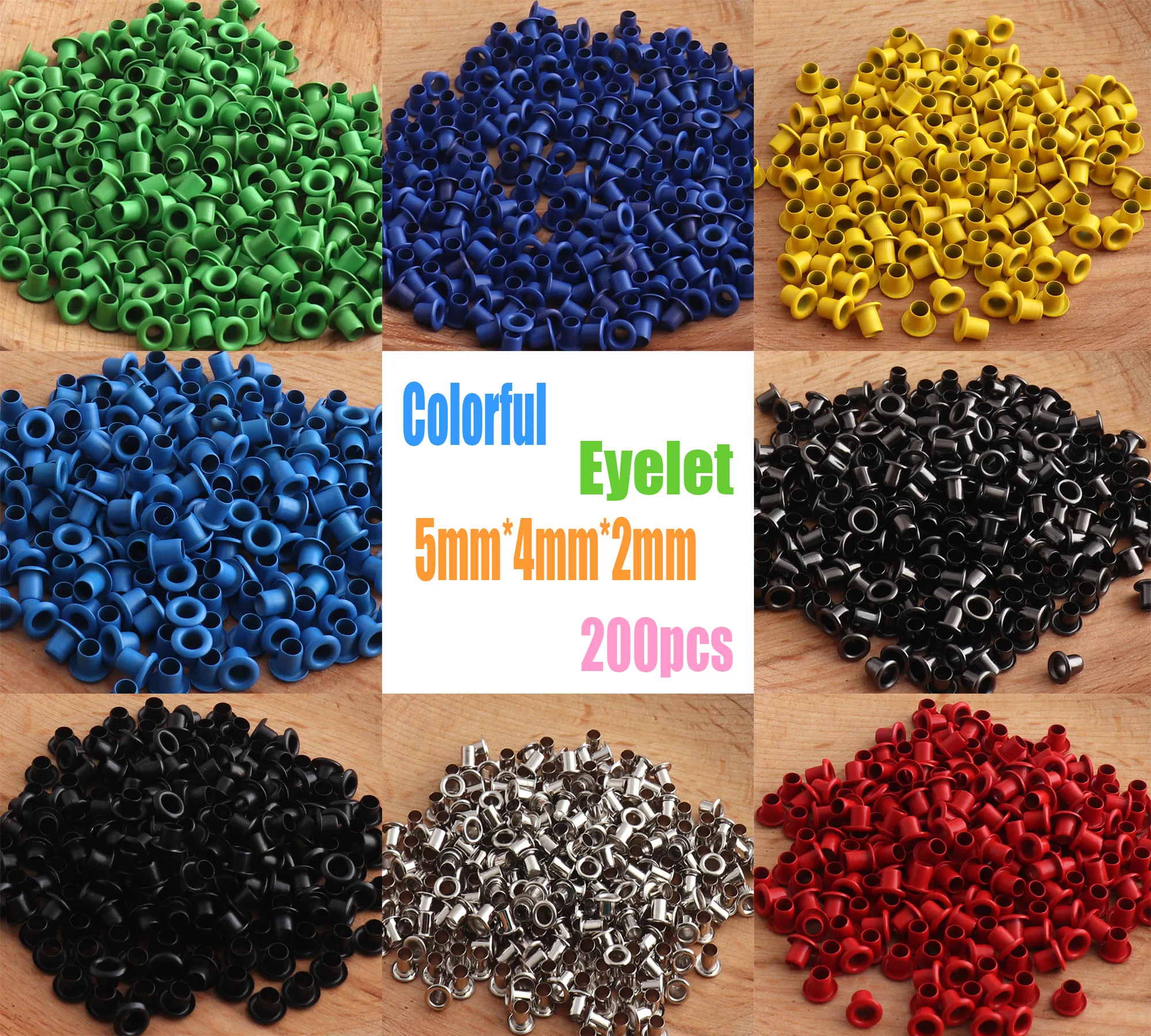 200pcs Colorful mini round eyelet 2mm Sewing grommet studs for leather craft, shoe canvas, clothes, Leather Hardware decorations