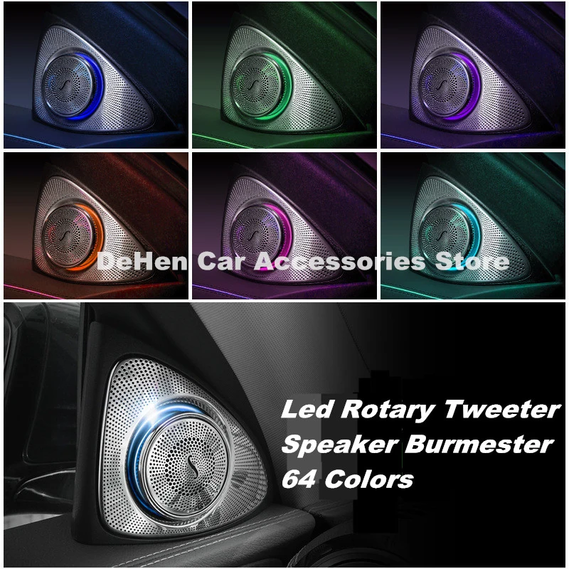 Car Interior 64 Colors Rotary Tweeter Speaker For Mercdes Benz GLC X253 Led Ambient Light 3D