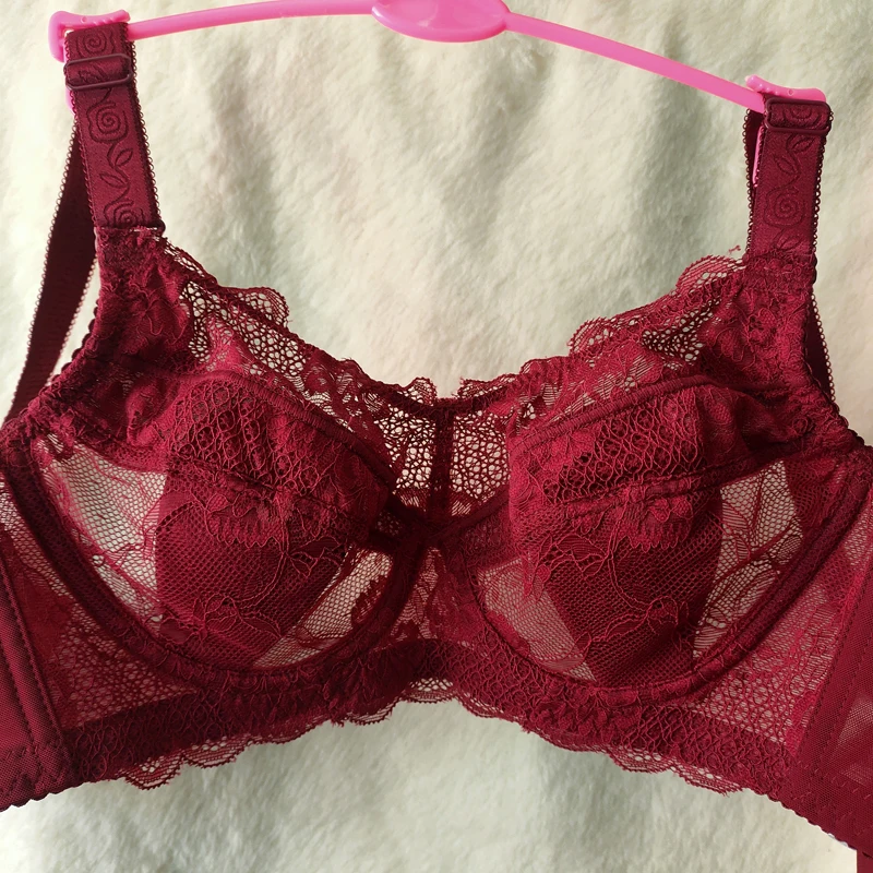 Ultrathin Brassiere Sexy Lace Women Bra Plus Size Big Size Bralette 34 36 38 40 42 44 46 48  B C D E F G H Underwear
