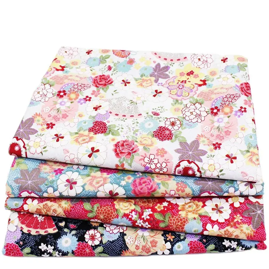 

Printed Cotton Fabric Patchwork Flower Cloth For Sewing Handmade DIY Quilting Material Japanese Fabric Half Meter