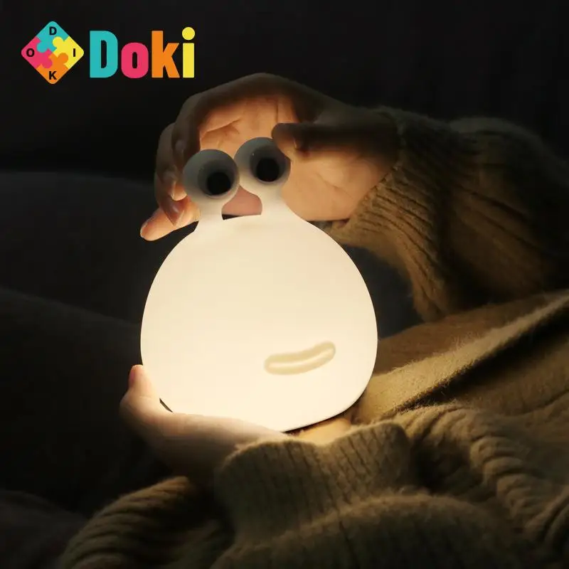 

Doki Toy 2023 Slug With Sleep On Light Usb Silicone Bedroom Light Baby Sleep Eye Creative Small Night Lamp Of The Head Of A Bed