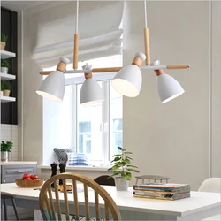 Nordic log chandelier living room led lights study ceiling chandelier dining room ceiling lamp hotel room decor light fixture