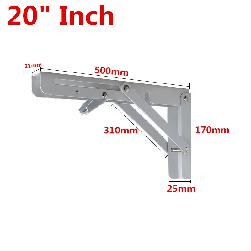 

2PCS 8-20 Inch White Triangle Folding Angle Bracket Adjustable Wall Mounted Durable Bearing DIY Home Table Bench Shelf Bracket