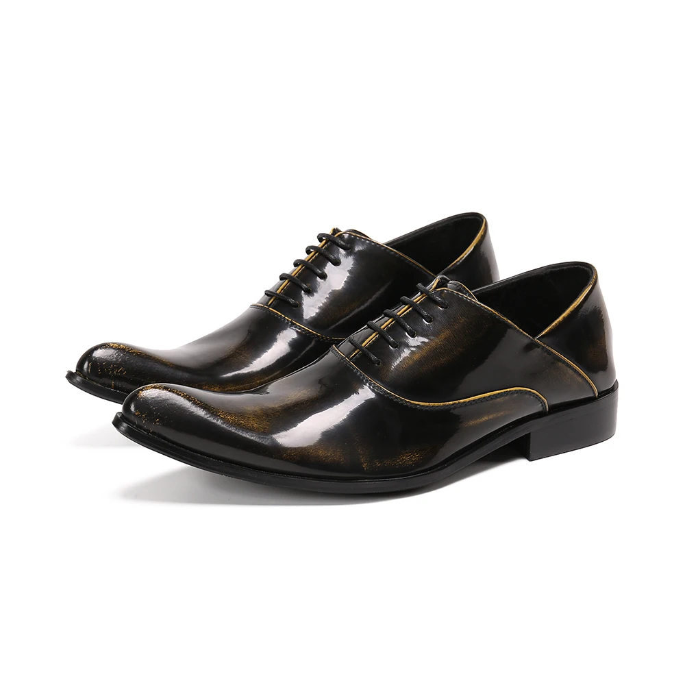 

Fashion Mens Dress Shoes Oxfords Business Office Pointed Toe Black Brown Lace-Up Men's Formal Shoes Wedding shoes