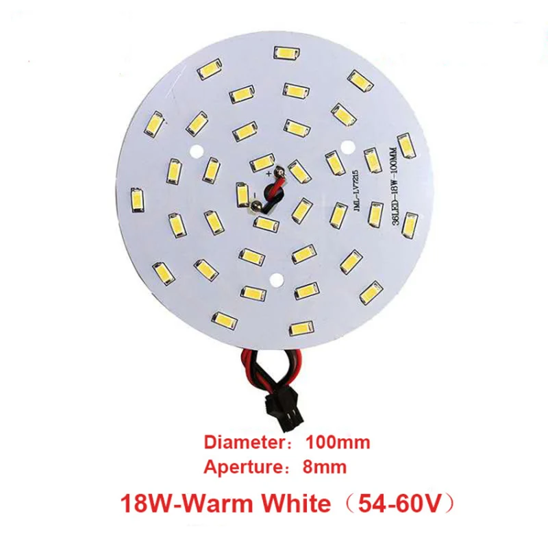 Bombilla de placa de luz LED de alto brillo, fuente de luz de transformación redonda, mecha de azulejo modificada, 3-18W, 32-100MM, 5730SMD