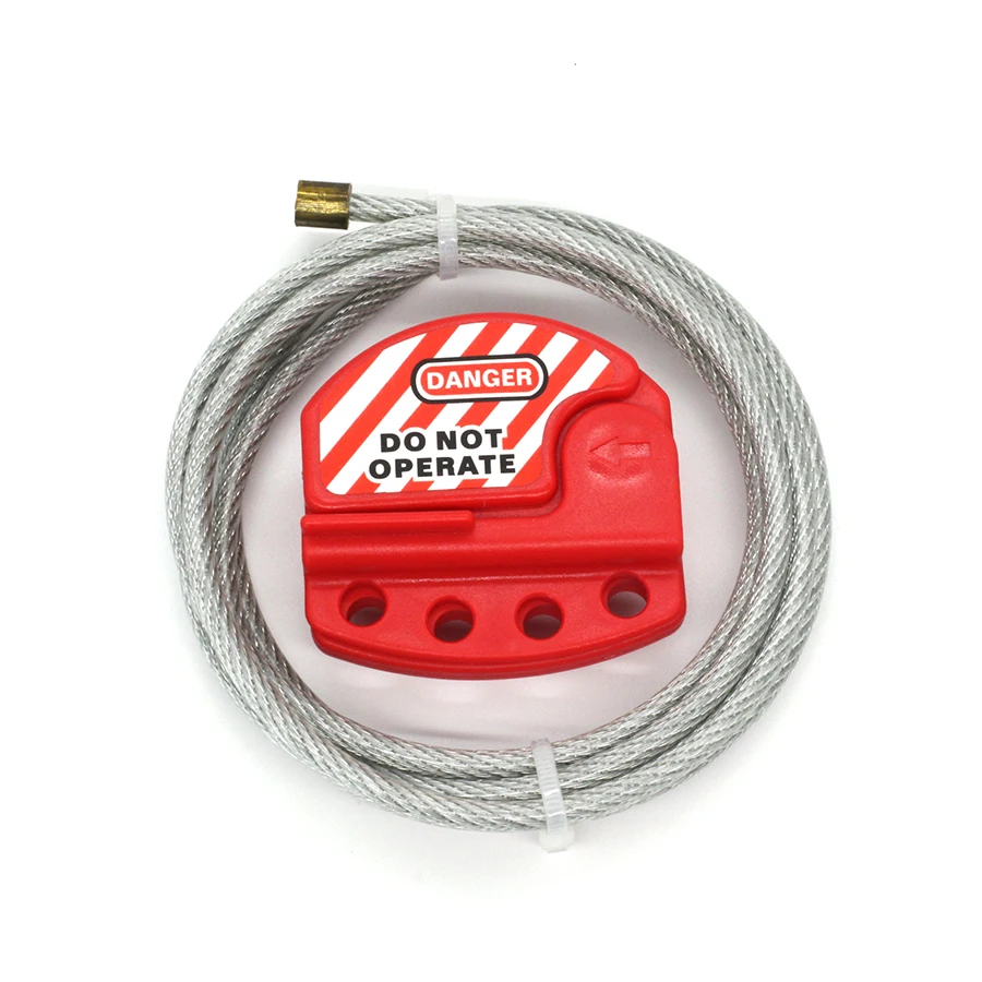 Adjustable Steel Cable Valve Lockout 6mm,Length 2m Can Be Customize For Accepts Up To 4  Safety Padlock Lockout Device