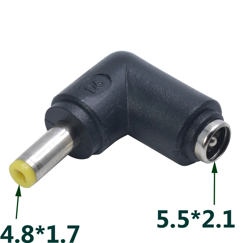 DC Connector 5.5 x 2.1MM Female Power Adapter to 3.0×1.35,5.0*3.0,4.0×1.7, 5.5×2.1,5.5×2.5,6.3×3.0,6.0×4.4MM Male 90 Degree