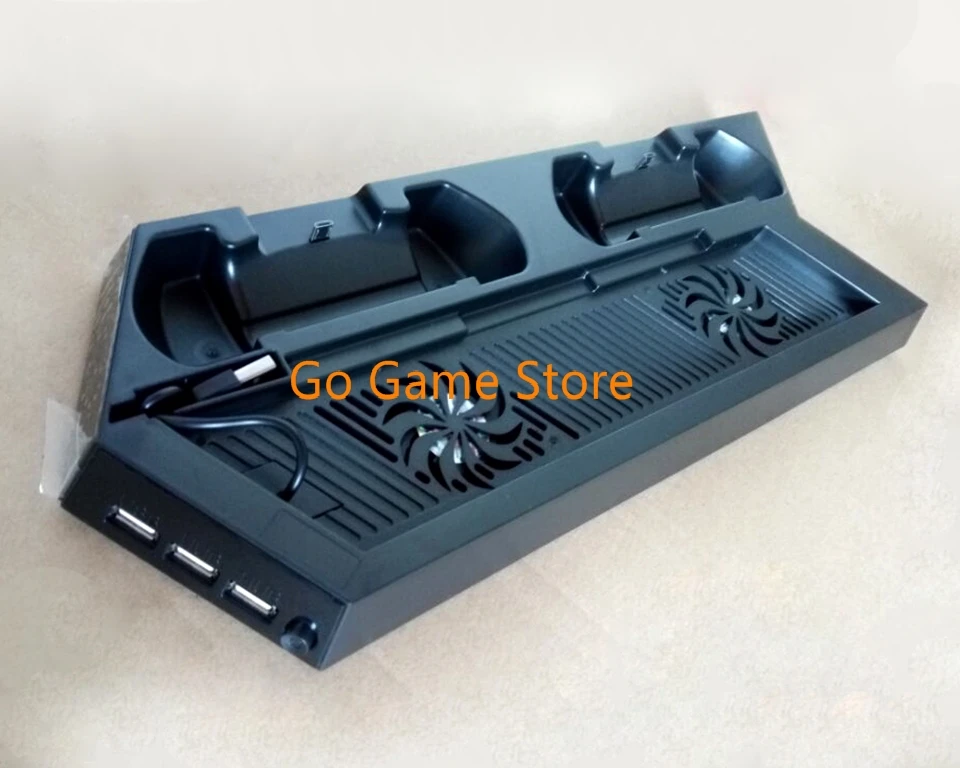Soporte de montaje múltiple para carga de PS4, cargador de vástago manual con mando a distancia y ventilador de refrigeración HOST, 1 ud.