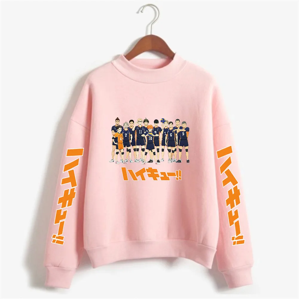 Haikyuu Hoodie Volleyball Manga Harajuku Kawaii Pullover Sweatshirt Cartoon Print Anime Aesthetic Hoodie Streetwear Top