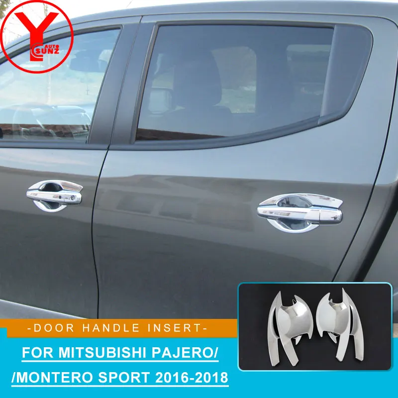 Door Handle Insert For MITSUBISHI PAJERO Montero SPORT 2015 2016 2017 2018 2019 2020 2021 Chrome Car Styling Accessories YCSUNZ