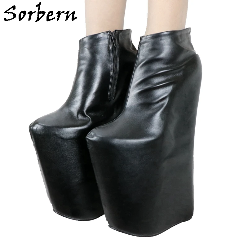 

Sorbern Made-To-Order Heelless Booties For Women 30Cm Heel Short Boots For Women Ladygaga Insperied Shoe Ladies Platform Shoes