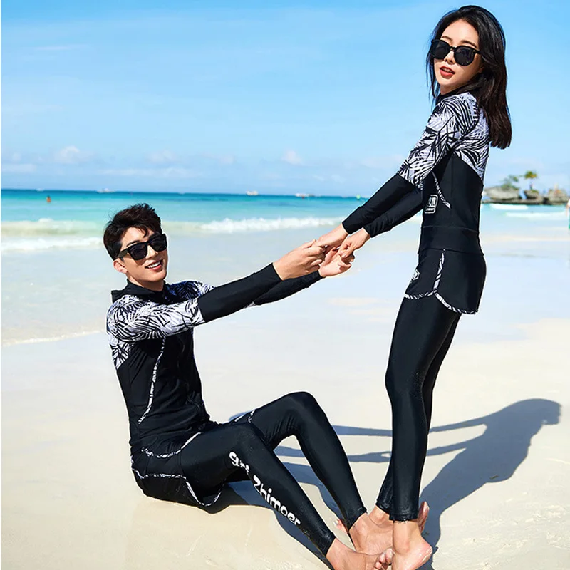 Women\'s 5pcs Men 3pcs set Long Sleeve UV Sun Protection Rash Guard Full Body Basic Skin Wetsuit Swimsuit Hoodie Shirt Pants