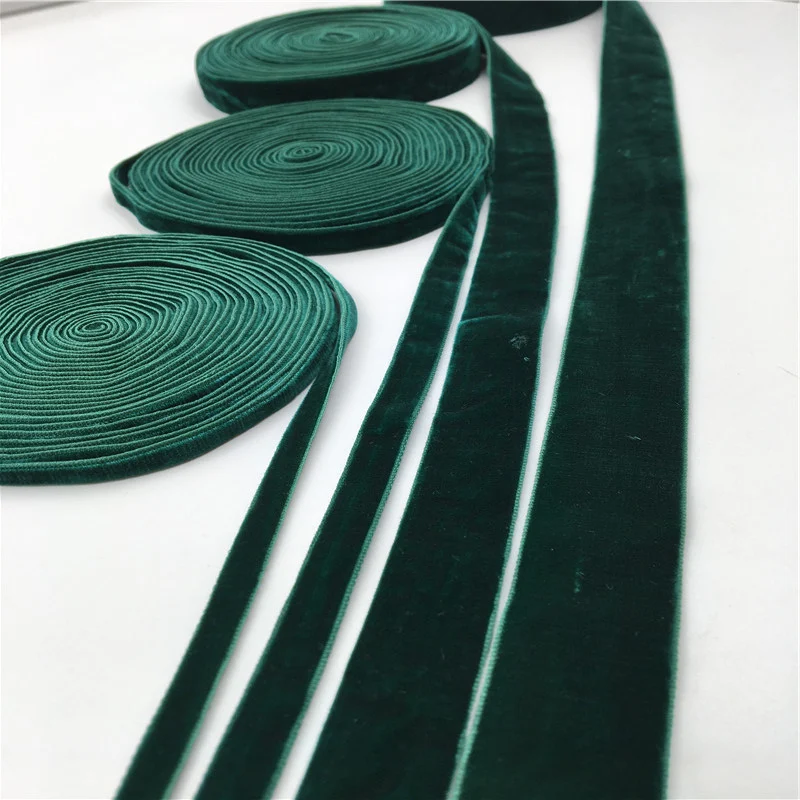 6/9/19/25mm Double Face Nylon Green Velvet Ribbon Wedding Party Decoration Handmade Gift Wrapping  t DIY Christmas 1/3/5Yard