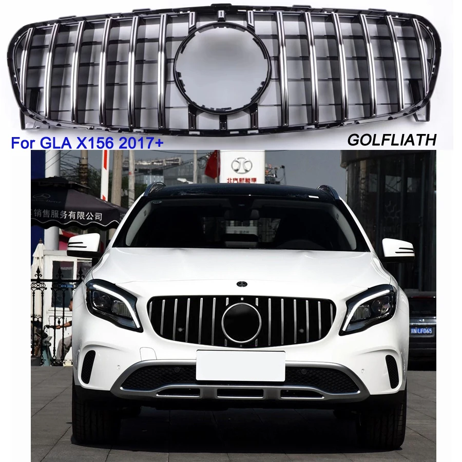 GTR style Front grille for NEW GLA X156 class GLA200 GLA250 GLA260 radiator mesh racing grill For Mercedes Benz 2017 2018