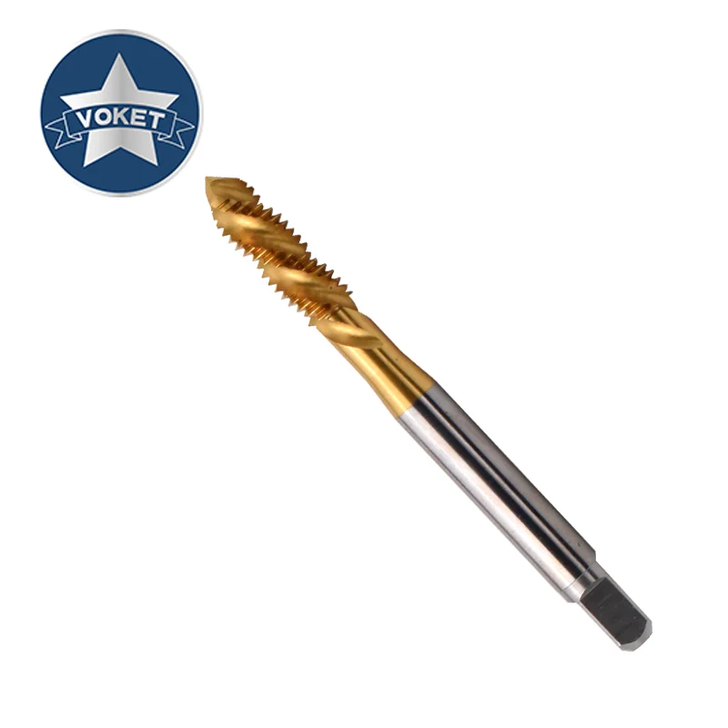 

VOKET HSSE-M35 Left Hand With TIN Spiral Fluted Tap UNC 4-40L 5-40L 6-32L 8-32L 10-24L 1/4 5/16 3/8 1/2 Machine Thread Taps