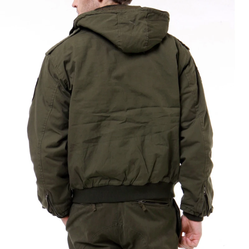 Outdoor Military Multi-pocket Flight Jacket Army Fan Padded Jacket Cotton Men\'s Hooded Short Jacket Winter Coat Men