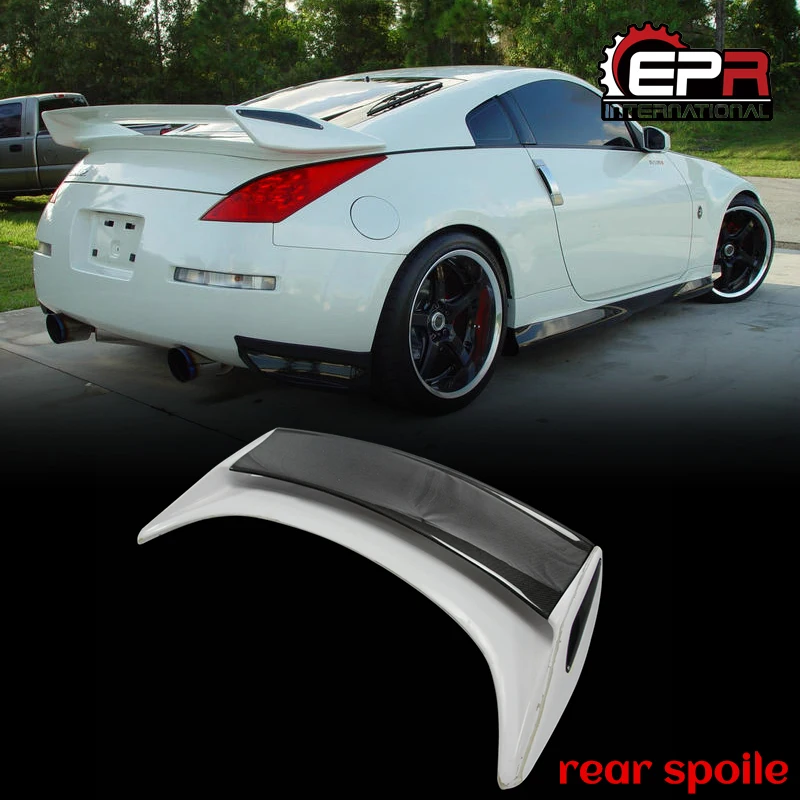 For Nissan 350Z Glass Fiber Rear Spoiler Body Kit Car Styling Auto Tuning Part For 350Z Nism Version 2 Rear Spoiler(with Carbon