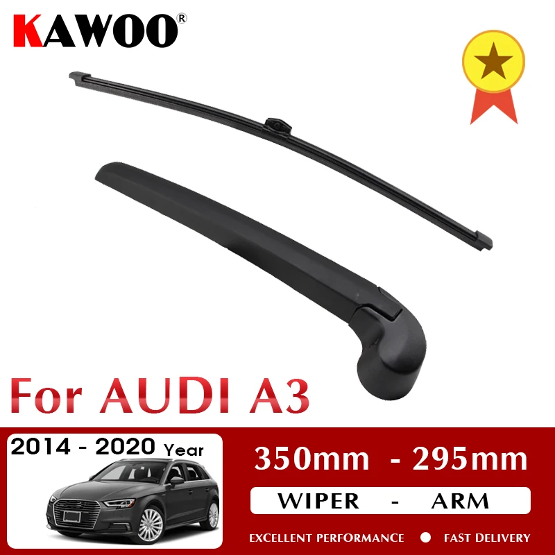 

KAWOO Car Rear Wiper Blade Back Window Wipers Arm For AUDI A3 Hatchback (2014-) 350mm Auto Windscreen Blade Accessories