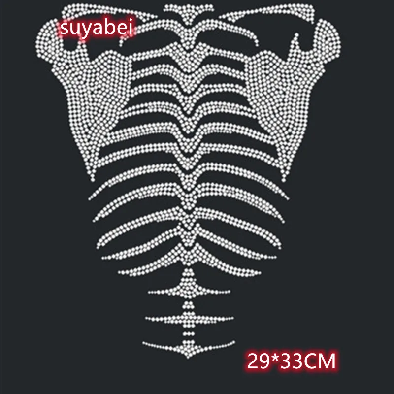 

Big bone skeleton stickers flatback hot fix rhinestone designs iron on transfer fixing rhinestones strass iron design stone