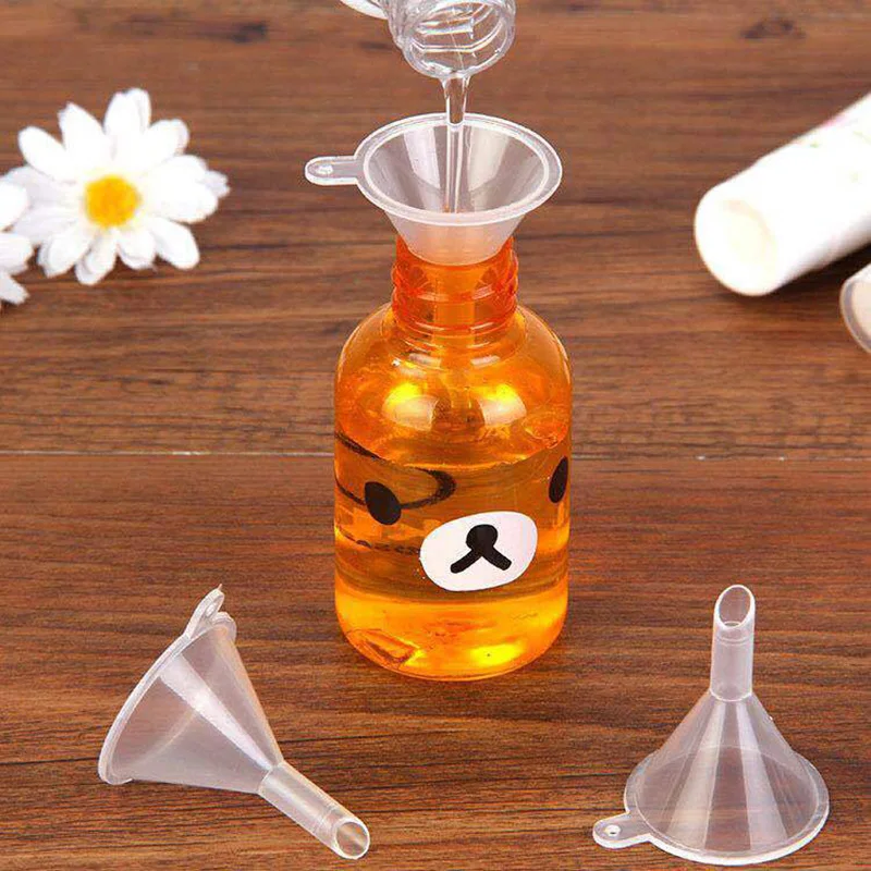 10PCS Mini Plastic Funnels For Perfume Diffuser Bottle Small Mouth Liquid Oil Funnels Laboratory Supplies Tools