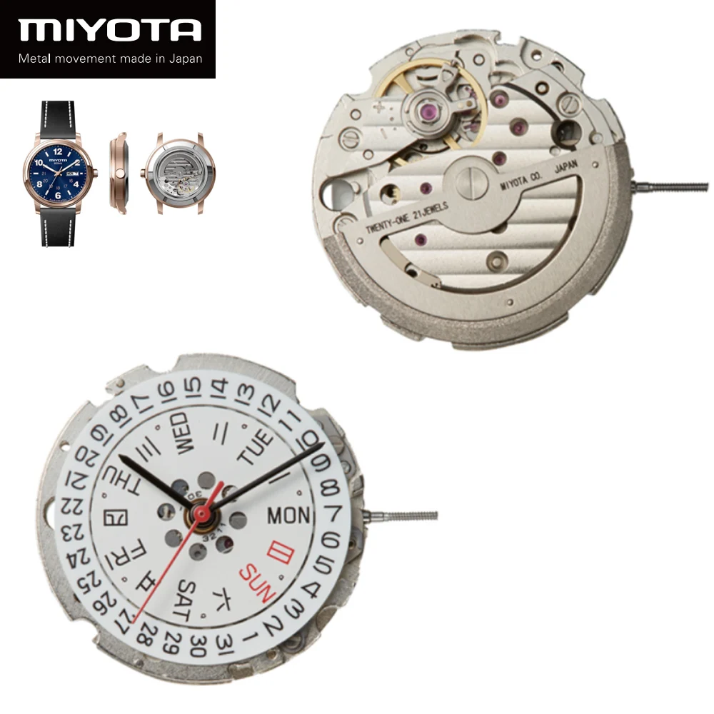 MIYOTA Original Japan Import Movement 820A  21 Jewels Automatic Mechanical Self-winding Quick Day/Date Display WindowWatch Parts