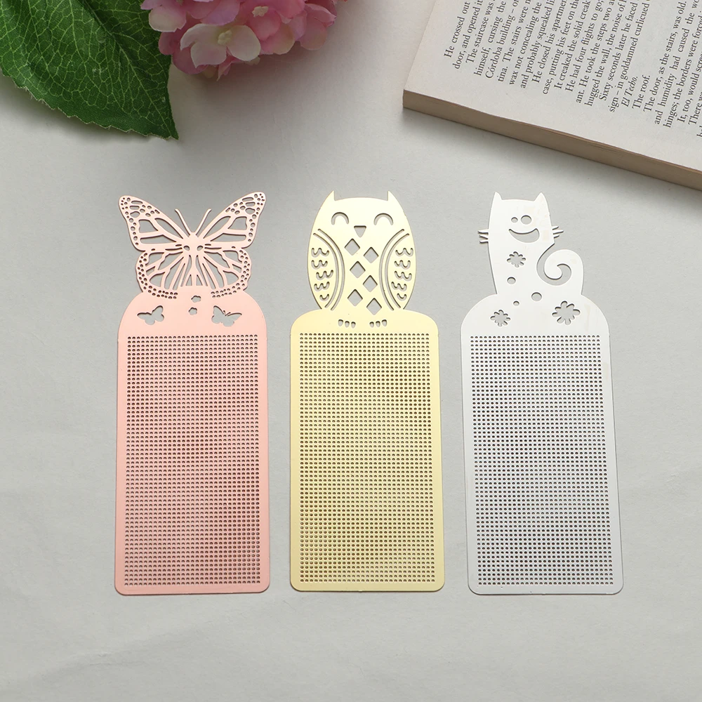 DIY Craft Cross Stitch Bookmark Butterfly Owl Stich Metal Silver Golden Needlework Embroidery Crafts Counted Cross-Stitching