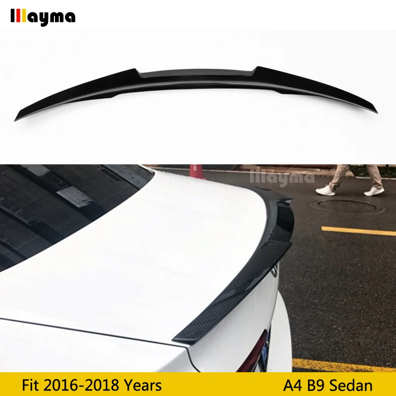 

M4 Style Carbon Fiber rear trunk spoiler For Audi A4 B9 Sedan 2016-2018 year Car rear wing spoiler (Not fit Sline S4 RS4)