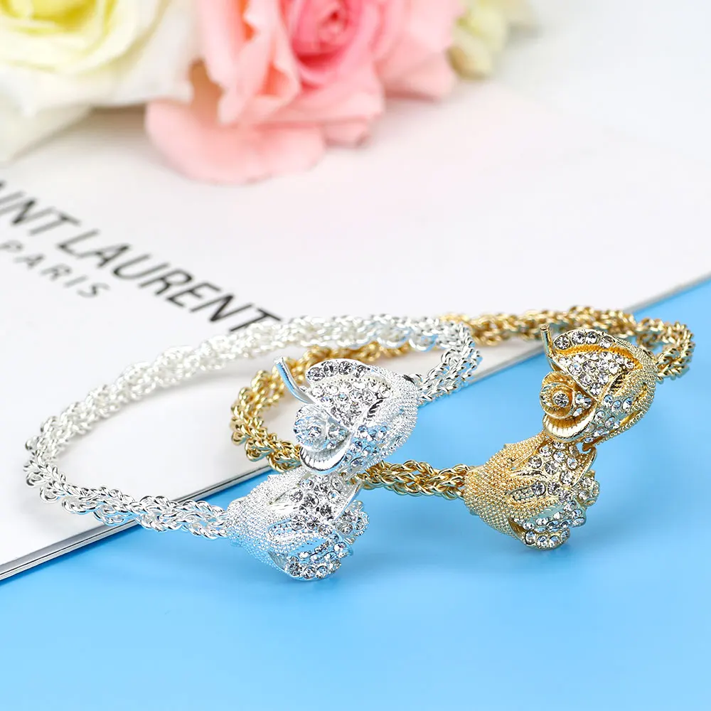 Sunspincems Fashion Kids Flower Hairbands Women Anklet Gold Silver Color Metal Bands Morocco Wedding Bridal Bun Jewelry Gift