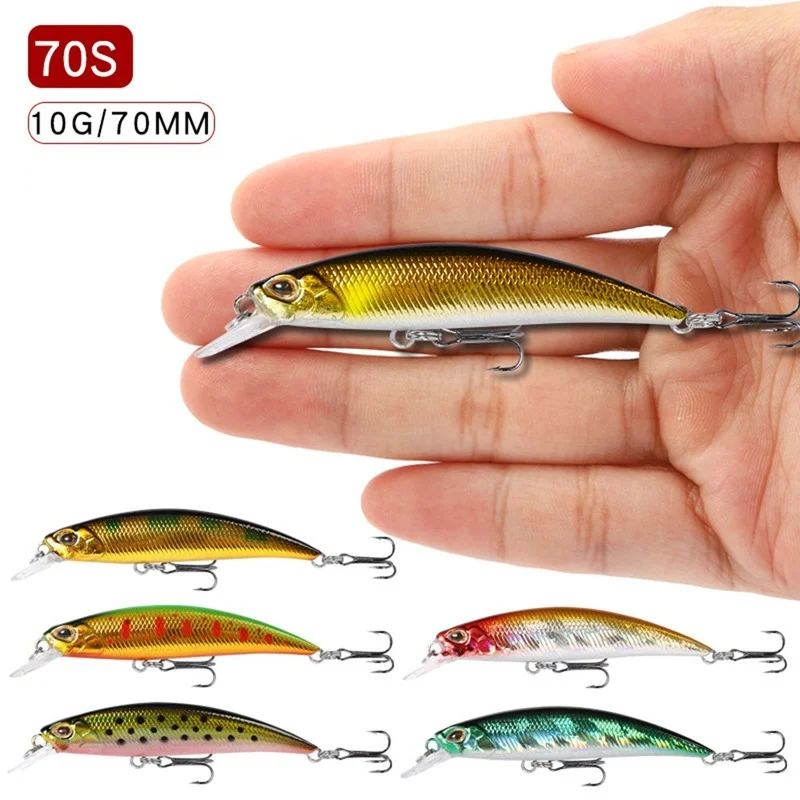 7cm 10g Fishing Lure Minnow Wobbler 70S Long Cast Quickly Sinking Vibration Jerkbait Swimbait Artificial Hard Bait Bass Bait