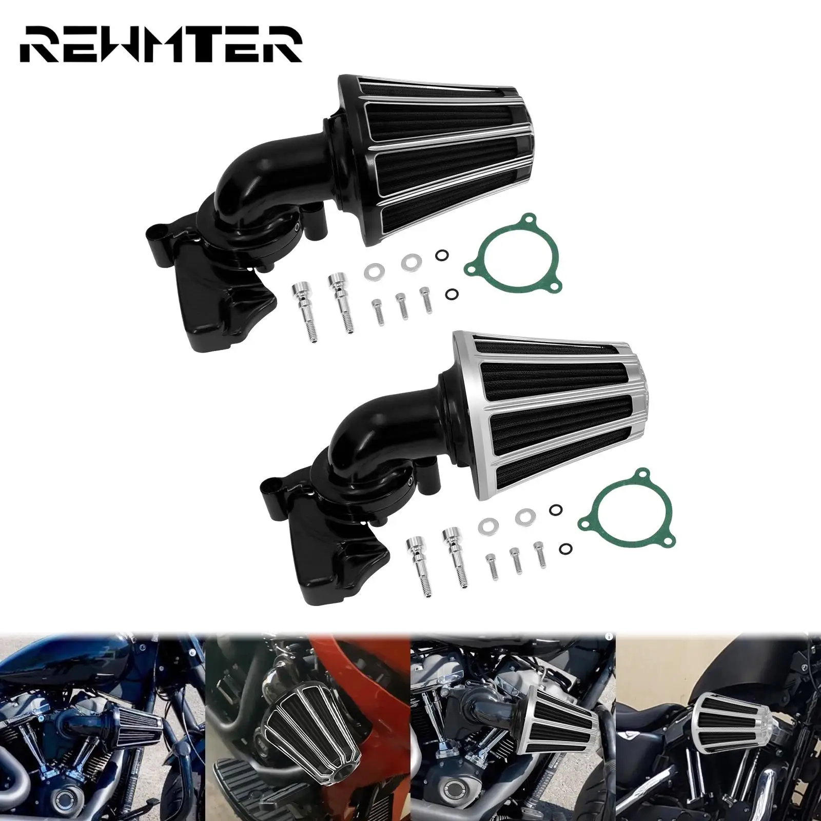 Motorcycle Air Cleaner Intake Filter System Aluminum For Harley Softail Breakout 2018-21 Touring Electra Glide Road King 17-Up