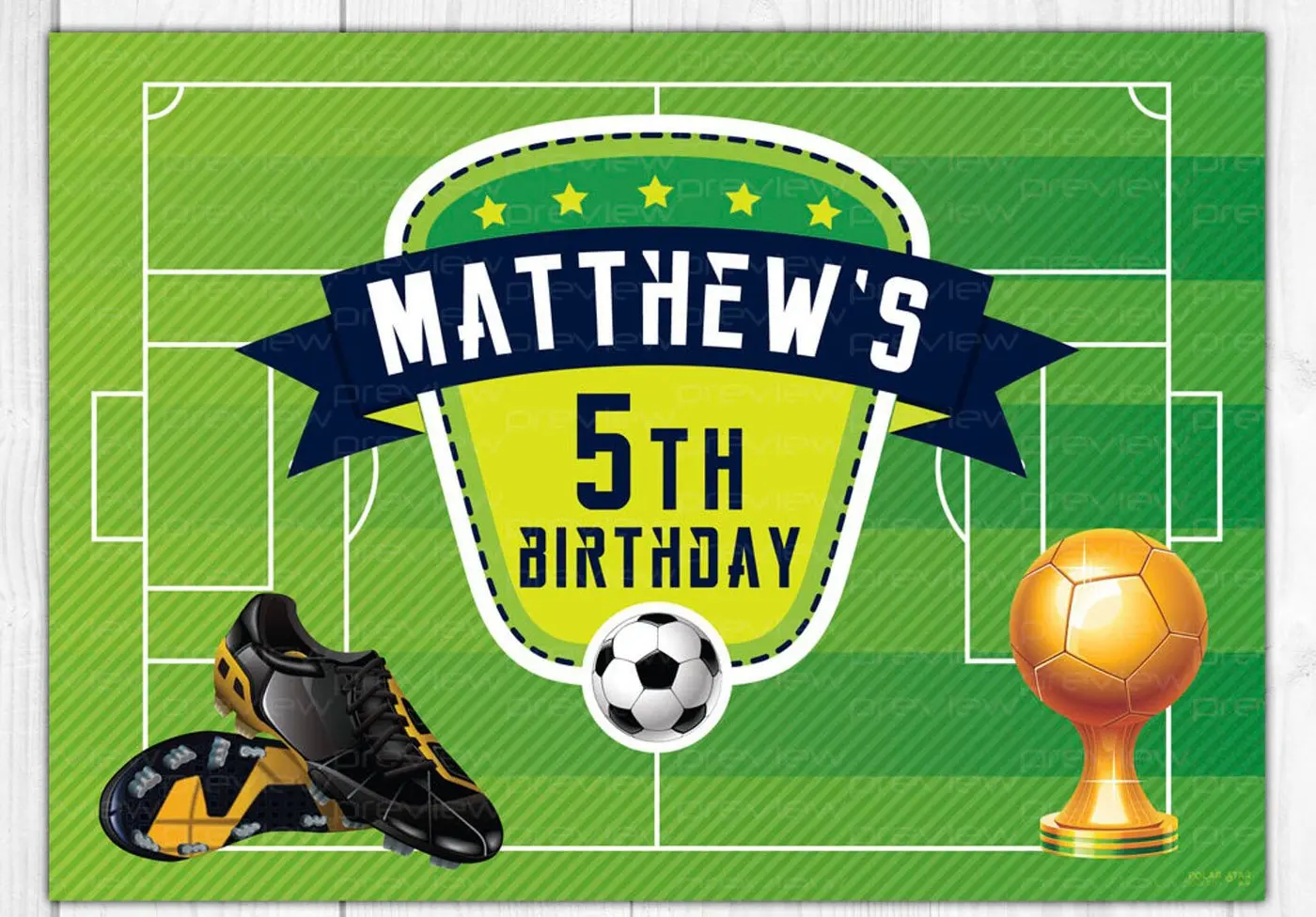 Custom Soccer Football Field Shoes Star Awards backdrop  High quality Computer print birthday photography backgrounds