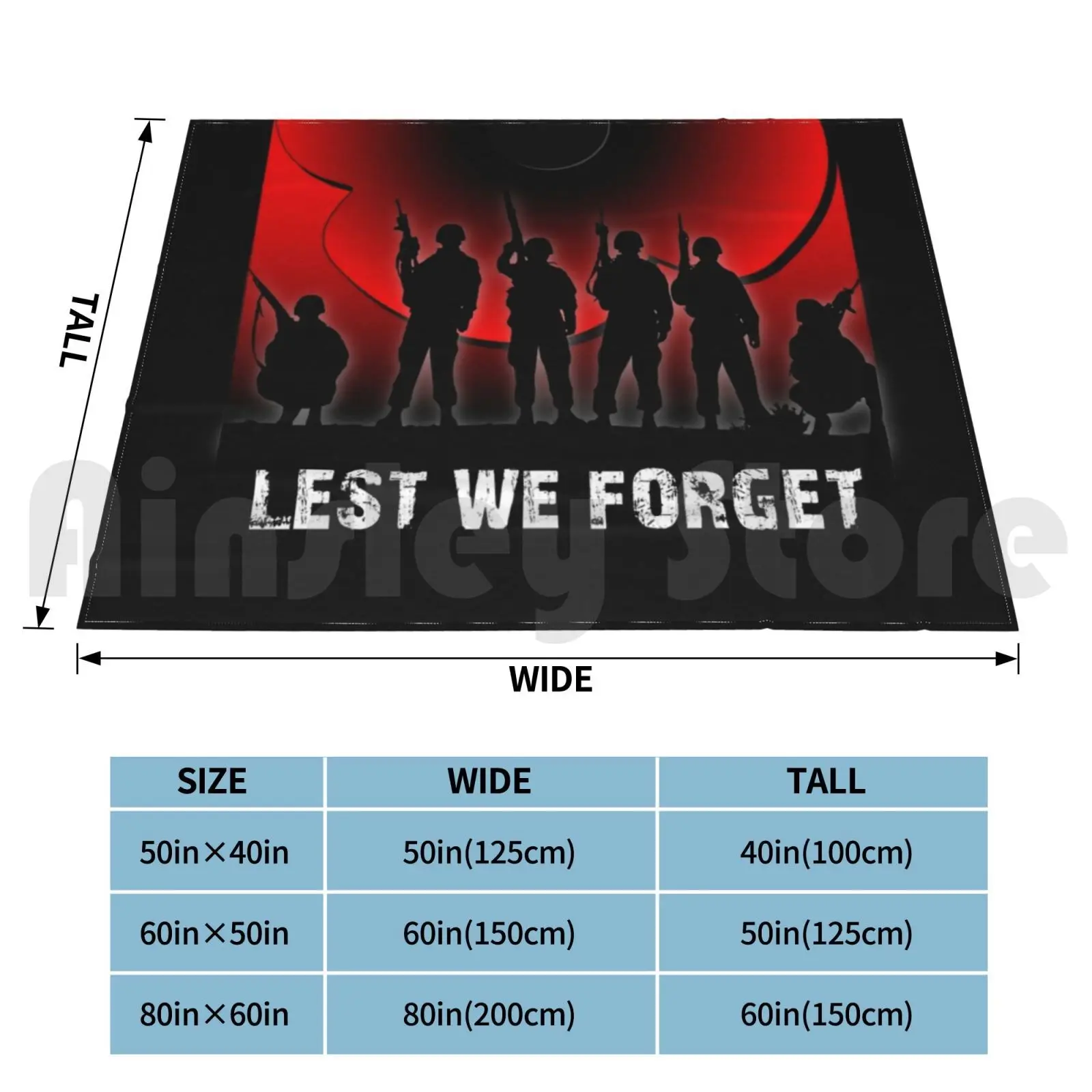 Lest We Forget Blanket For Sofa Bed Travel Armistice Day Veterans Day Memorial Day Anzac Day Remembrance Day