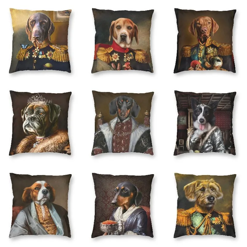 Nordic German Short Haired Pointer Dog Portrait Throw Pillow Case Home Decorative Pet Animal Art Cushion Cover for Living Room