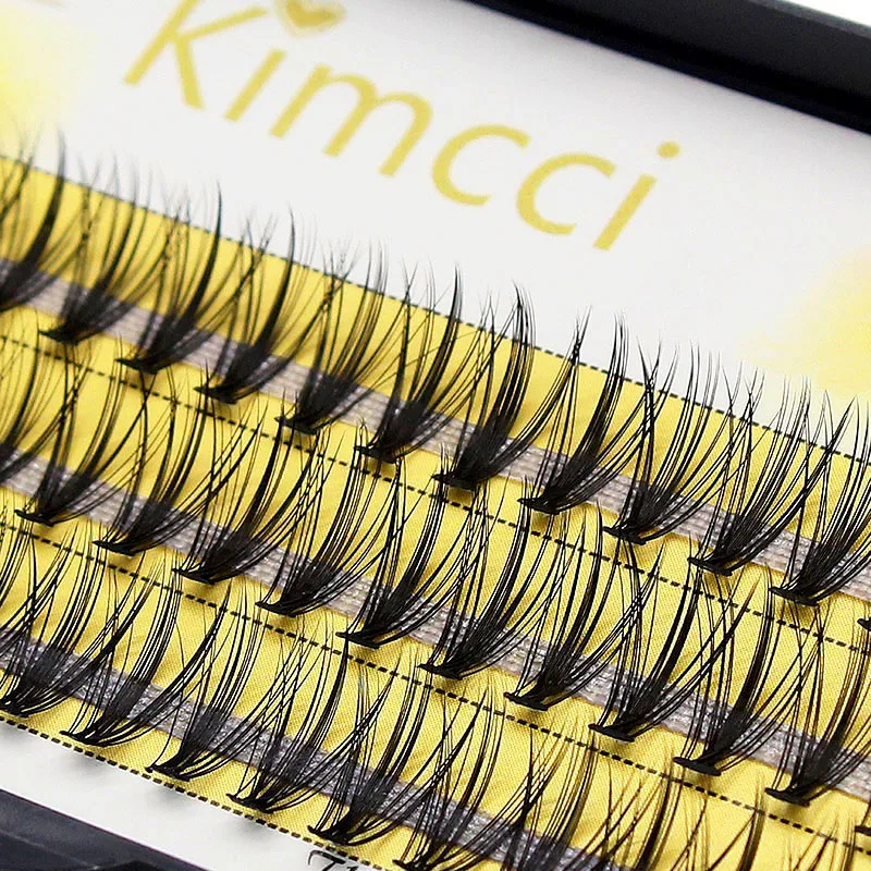 Kimcci 20D Natural Long Individual Eyelash Extension Cluster Faux Eyelashes 60 Bundles/box Professional Makeup Mink Flare Lashes