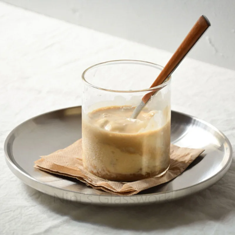 INS الزجاج كوب النمط الإيطالي كوب للحلوى التعميم شرب كوب الزجاج الشفاف الميكروويف الحليب أكواب الإفطار أكواب 280/400 مللي