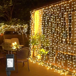 6x3m 3x3m led cortina icicle string luz 300 leds 220v 8 modo conectável natal luz de fadas para a decoração da festa de casamento em casa