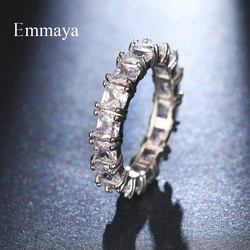 Emmaya Classic Series Full Square Shape AAA Zirconia Delicate Round Ring For Female Anniversary Gift Fashion Statement