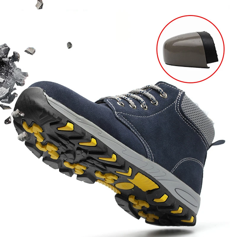 

High Steel Toe Safety Work Shoes Men Fashion Breathable Slip Casual Boots Mens Labor Insurance Puncture Men Safety Shoes