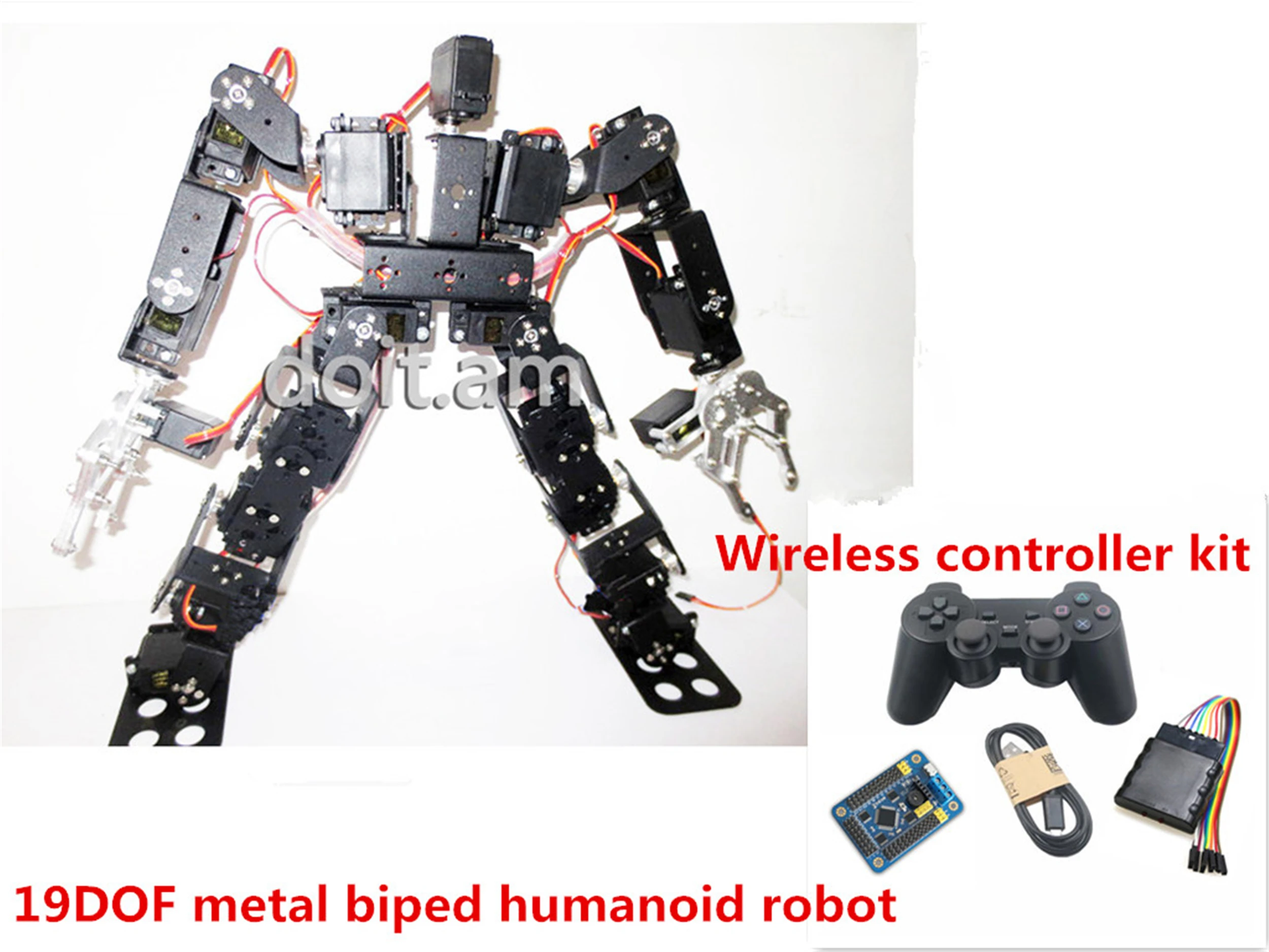 Wireless Control 19 Degrees Of Freedom Humanoid Dance Robot Biped Walking Robotic PS2 Handle 19pcs Digital Servo DIY For Arduino