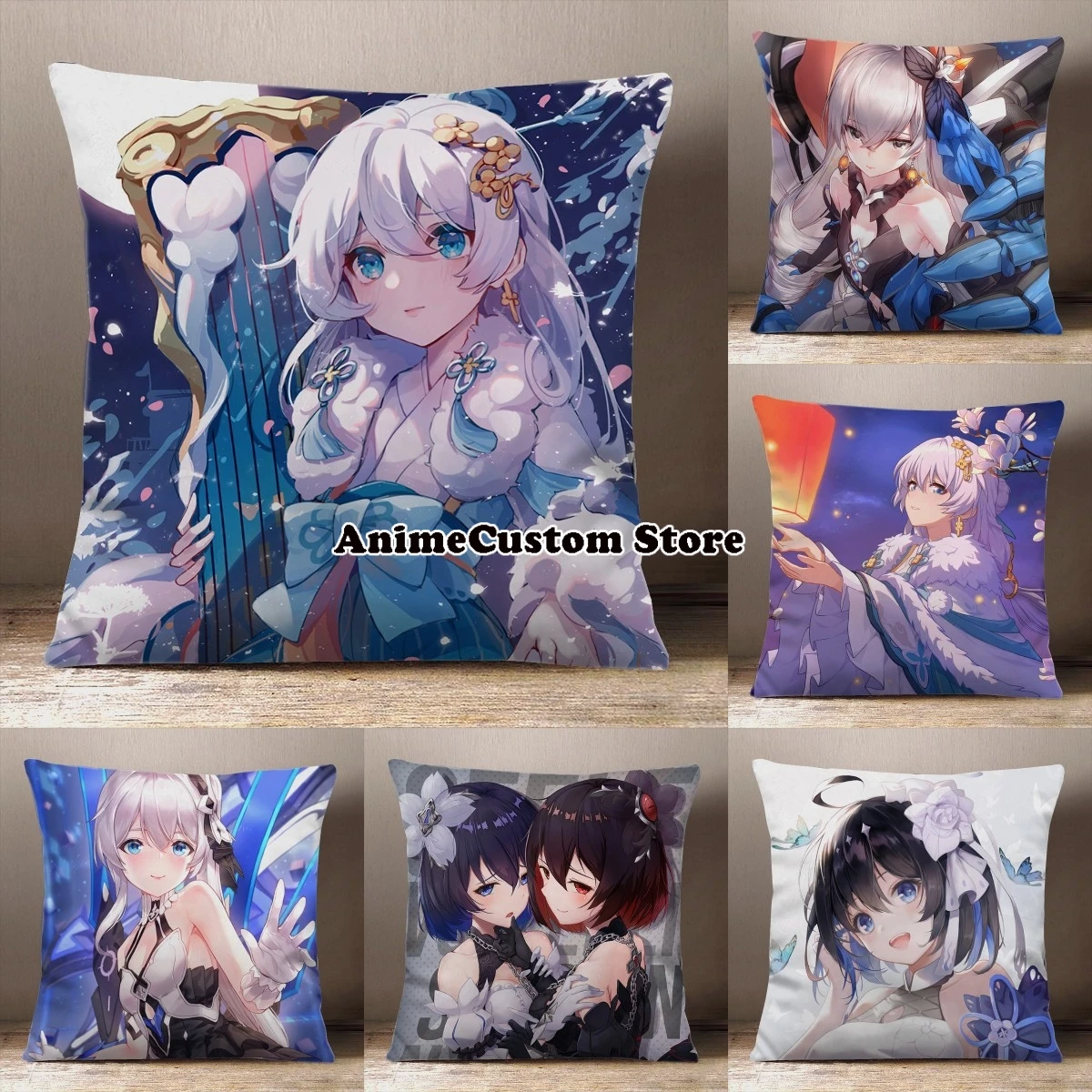 Game Honkai Impact 3 Seele Vollerei Fu Hua Durandal Square Throw Pillow Siesta Dakimakura Dakimakura Safa Back Cushion Gifts