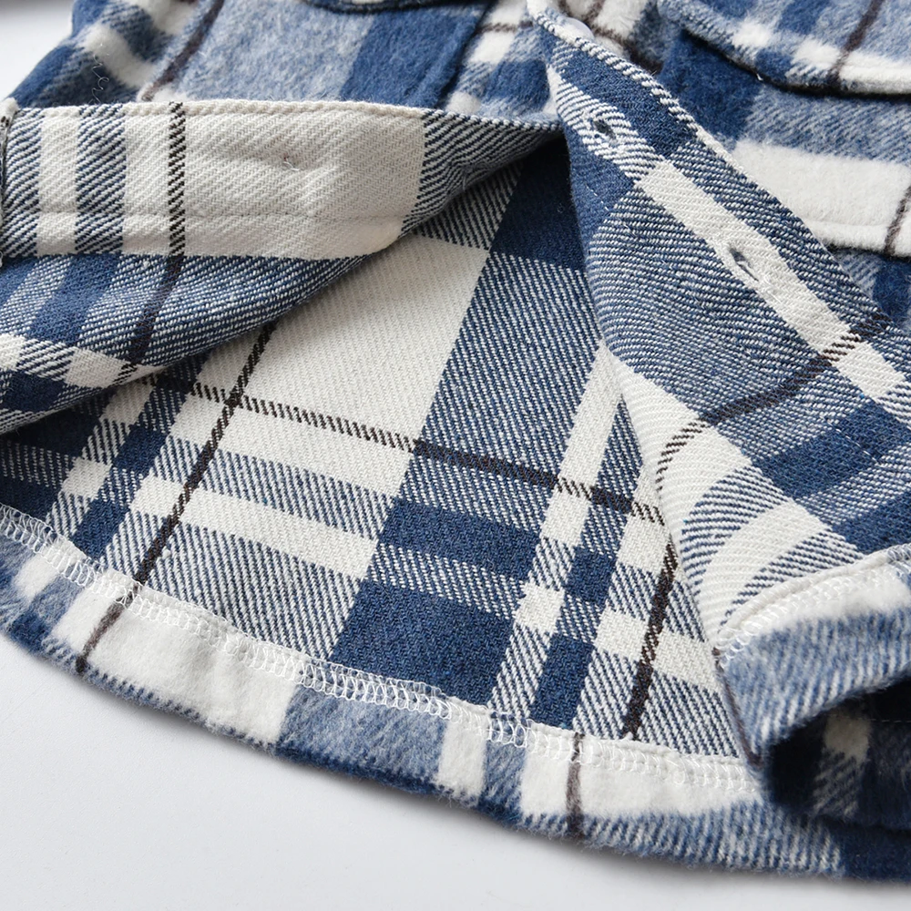 top and top Autumn Winter Fashion Baby Boy Long Sleeve Cotton Plaid Shirt Casual Turn-down Classic Kids Thick Warm Blouses