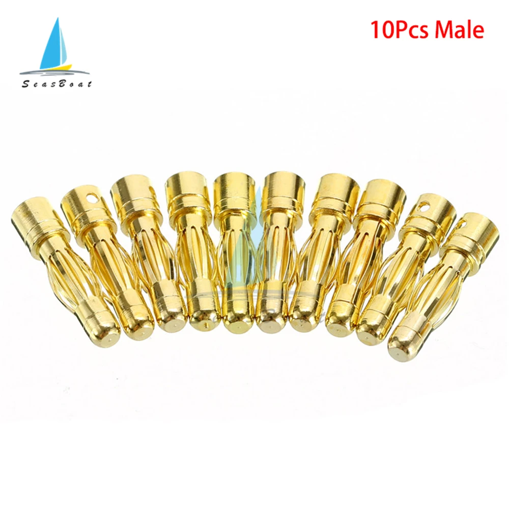 10pcs 3.5mm Gold Bullet Banana Connector Plug Male/Female For ESC Battery Motor